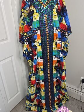 Vibrant Multicolor Beaded Maxi Dress